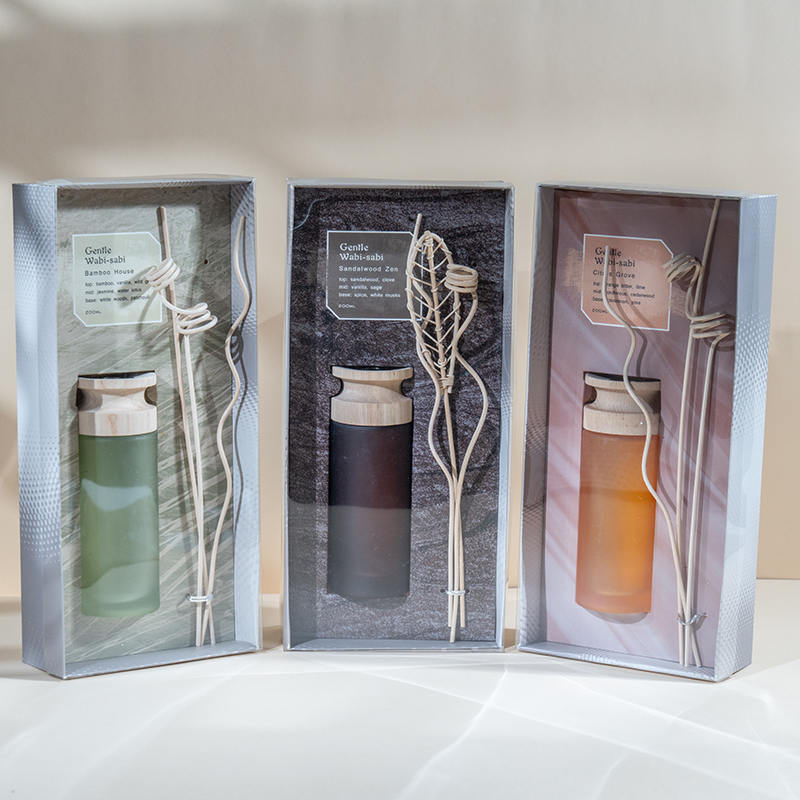 Difuser giolcach préimhe fleascán gloine sorcóireach ard-aicme le díoltóir difuser bata-cumhra adhmaid