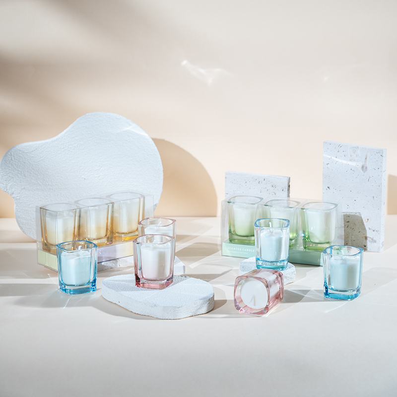 Coinnle cearnach 3pcs socraithe le dath grádán