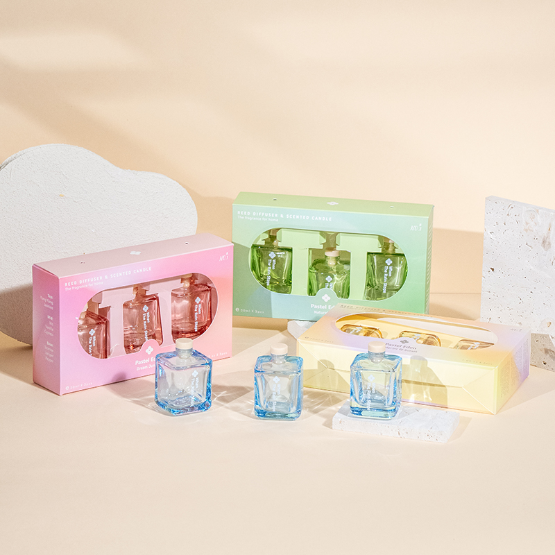 Leagann difuser giolcach buidéal cearnach 3PCS - sraith cumhra 3PCS