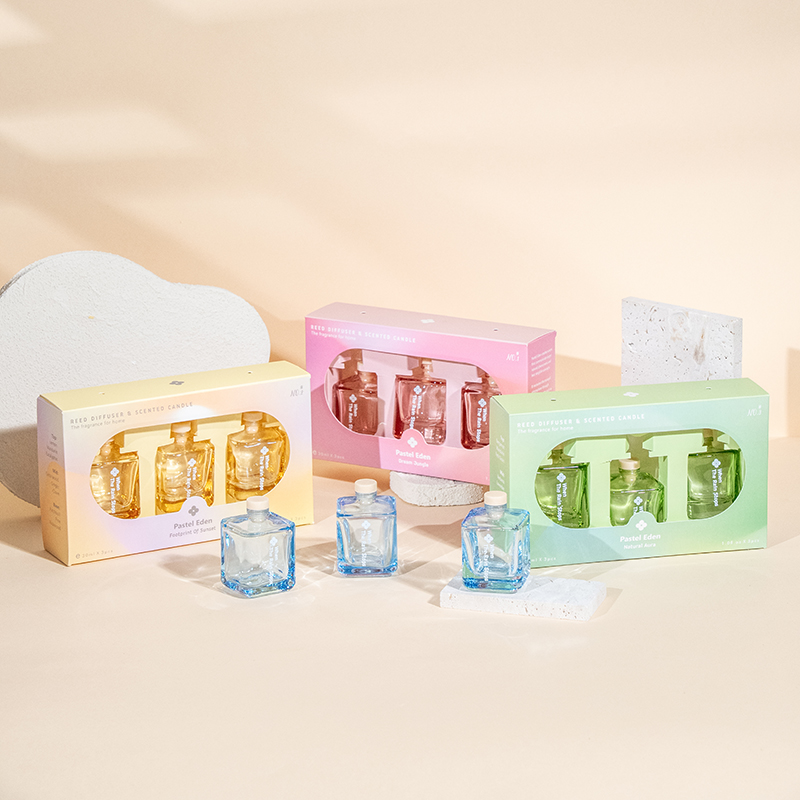 Leagann difuser giolcach buidéal cearnach 3PCS - sraith cumhra 3PCS