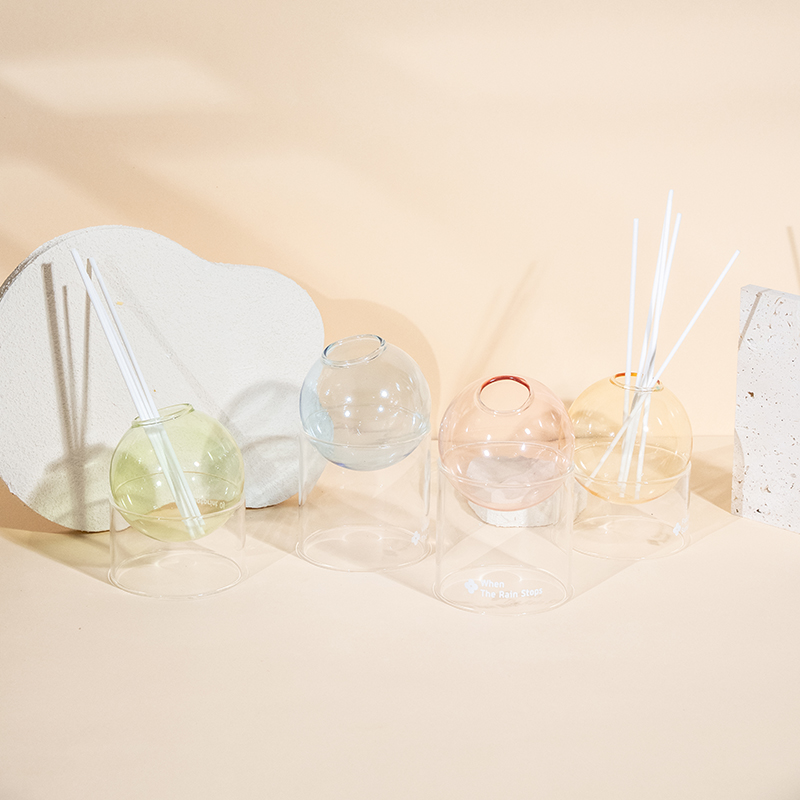 Bonn gloine soiléir, cumhartheiripe stílithe diffuser giolcach de chineál liathróid ghloine